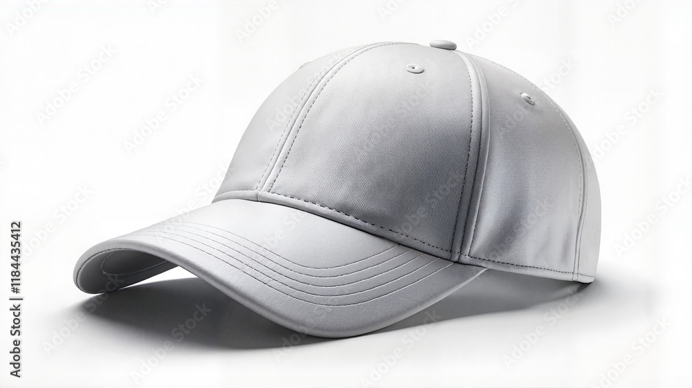 Fototapeta premium White baseball cap on white background 