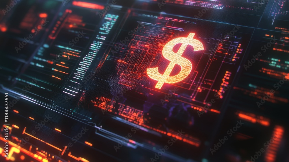 Obraz premium Digital currency analysis virtual environment infographic technology sector futuristic view financial insights