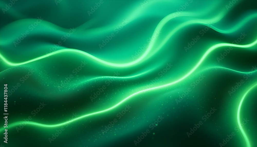 Fototapeta premium Green abstract background minimal simple lines movement seasonal business futuristic modern technology. A close-up of a flowing blue and green abstract design, set against a white background