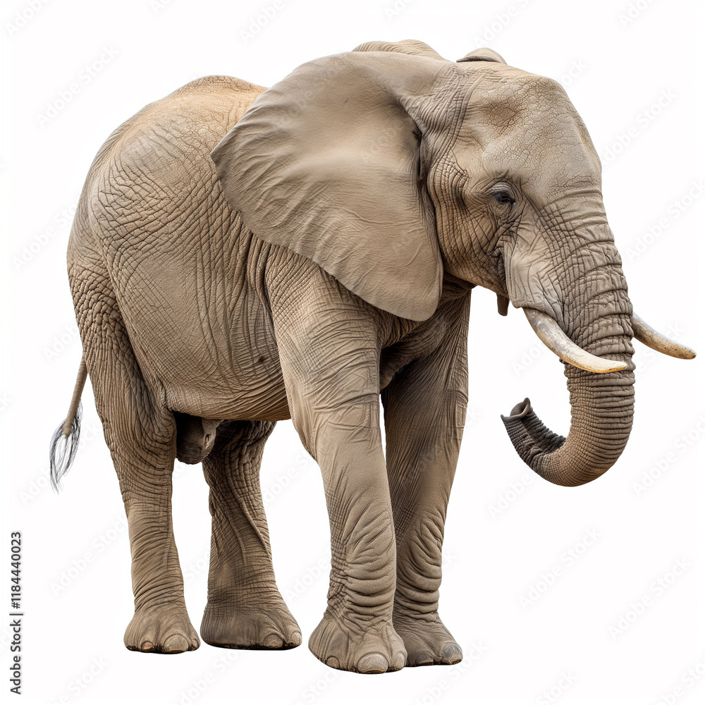 Obraz premium Photoshoot of Large elephant isolated on white background