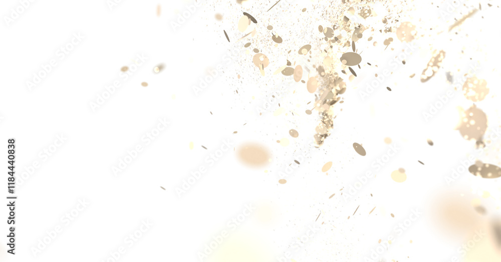 Cascading Splendor: Striking 3D Illustration Showcasing a Dazzling gold Confetti Display PNG Cascading Splendor: Striking 3D Illustration Showcasing a Dazzling gold Confetti Display PNG