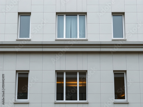 Wallpaper Mural Modern Minimalist Building Exterior with White Facade and Windows Torontodigital.ca