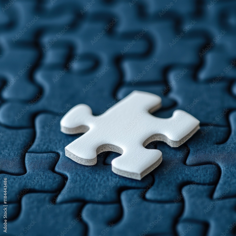 Fototapeta premium Single Puzzle Piece Fitting Perfectly Into Place On Background Surface