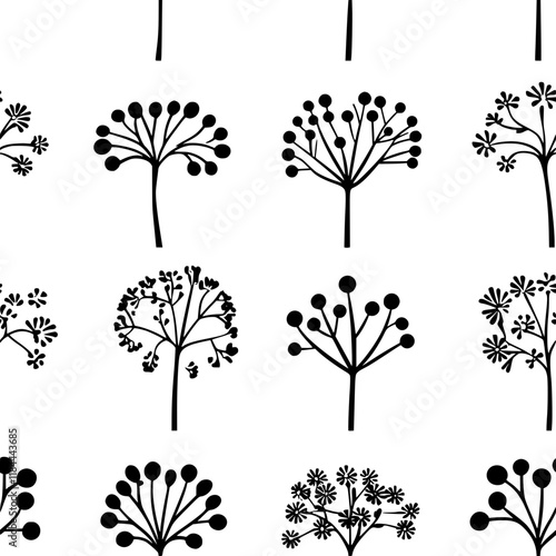 Angelica tiled design, Angelica repeating background illustration