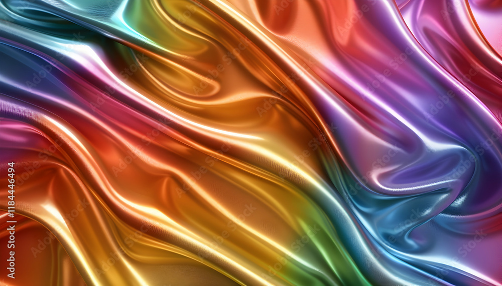 Rainbow Silk Drape 3D Render Abstract Background Rainbow Silk Drape 3D Render Abstract Background