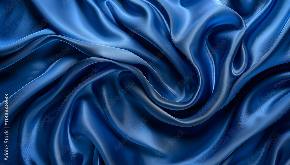 Abstract Blue Silk Drape 3D Render Abstract Blue Silk Drape 3D Render