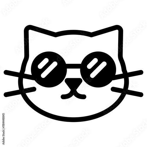선글라스 쓴 고양이 얼굴 아이콘