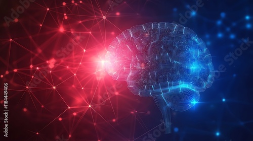 Wallpaper Mural Networked Brain: A Mesmerizing Digital Art of Neural Connections Torontodigital.ca