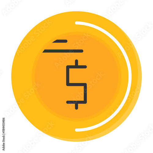 Dollar sign Flat Style Icon