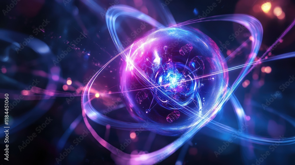 Obraz premium Quantum-powered energy efficiency solutions, showcasing quantum computing optimizing smart grid systems and reducing energy waste