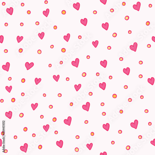 Doodle Little Hearts Vector Seamless Pattern