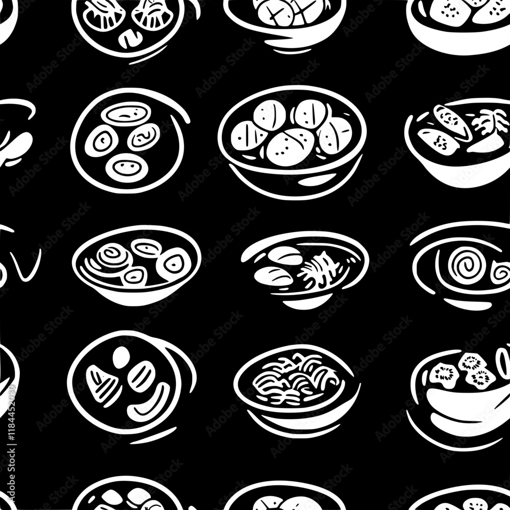Collection of Pozole vector icons, Pozole vector art pattern Collection of Pozole vector icons, Pozole vector art pattern