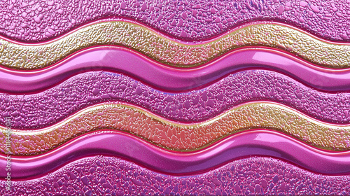 Vibrant pink and gold wavy abstract texture with metallic accents