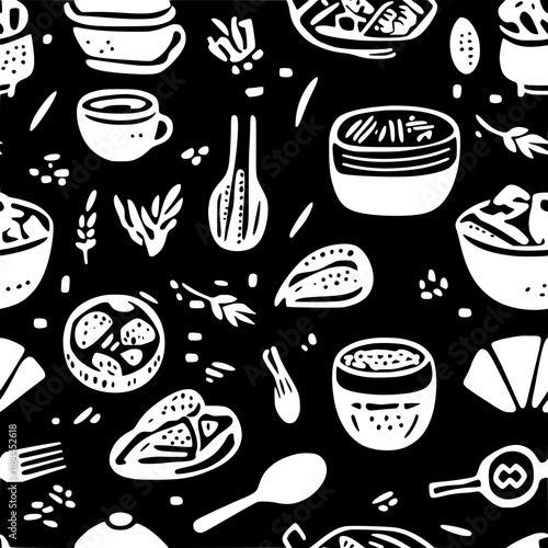 Collection of Risotto vector icons, Risotto vector art pattern