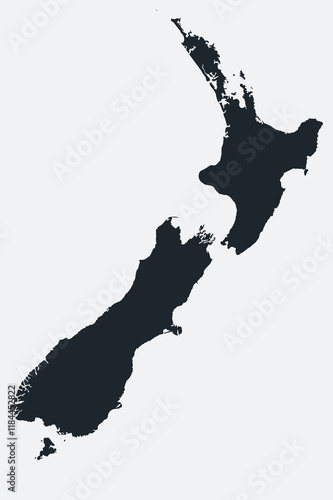 New Zealand map. Just a simple border map. Shape of the country. Flat blank New Zealand outline. Vector boundary illustration.