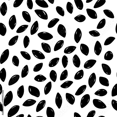 Collection of Sesame seeds vector icons, Sesame seeds vector art pattern