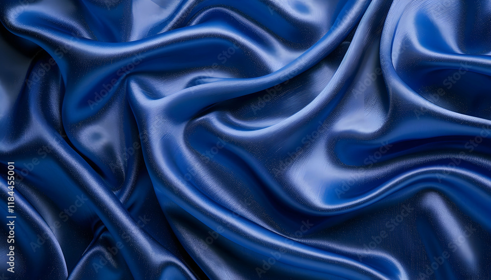Obraz premium Deep Blue Satin Drape Abstract Background Illustration