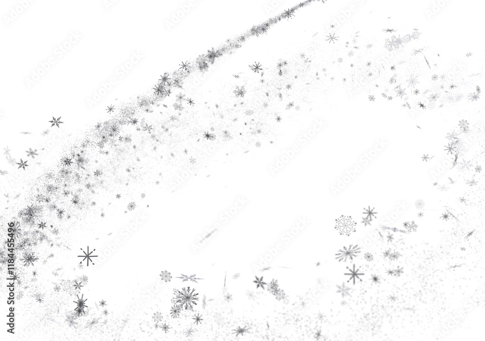 Obraz premium Sparkling Snowfall: Dynamic 3D Illustration of Falling Christmas Snowflakes