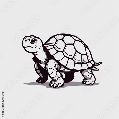 Cute cartoon turtle, Cute turtle character. cartoon drawing, sticker, vector illustration.