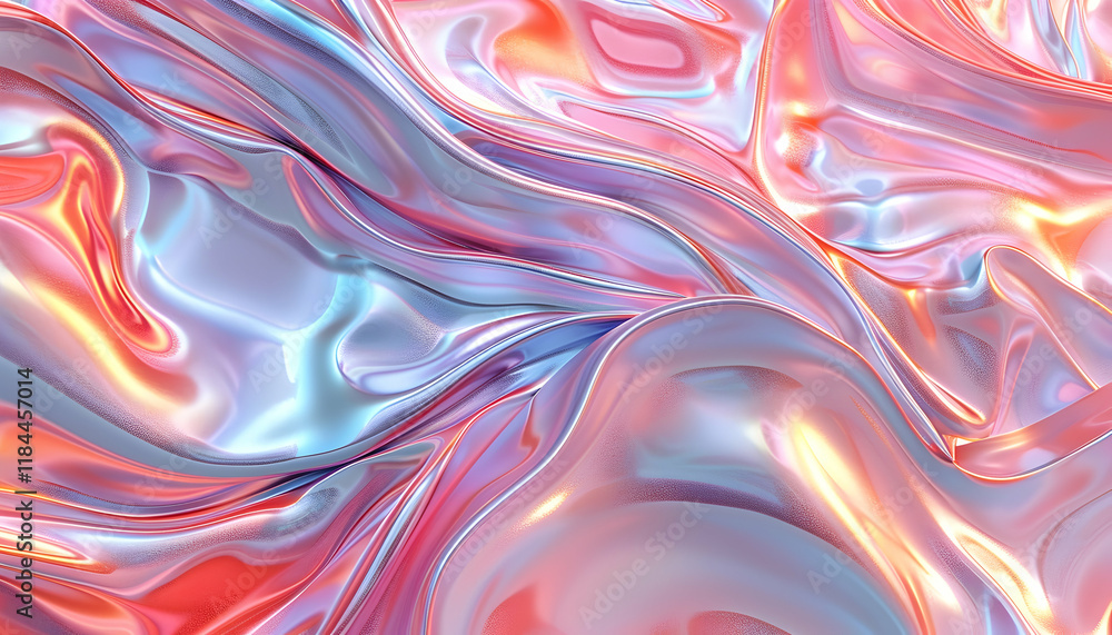 Abstract 3D Render of Flowing Iridescent Fabric Abstract 3D Render of Flowing Iridescent Fabric