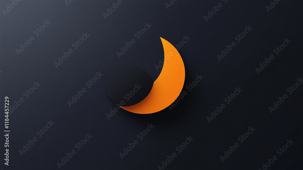 Crescent moon in sky nighttime atmosphere graphic design minimalist environment close-up view celestial concept Crescent moon in sky nighttime atmosphere graphic design minimalist environment close-up view celestial concept