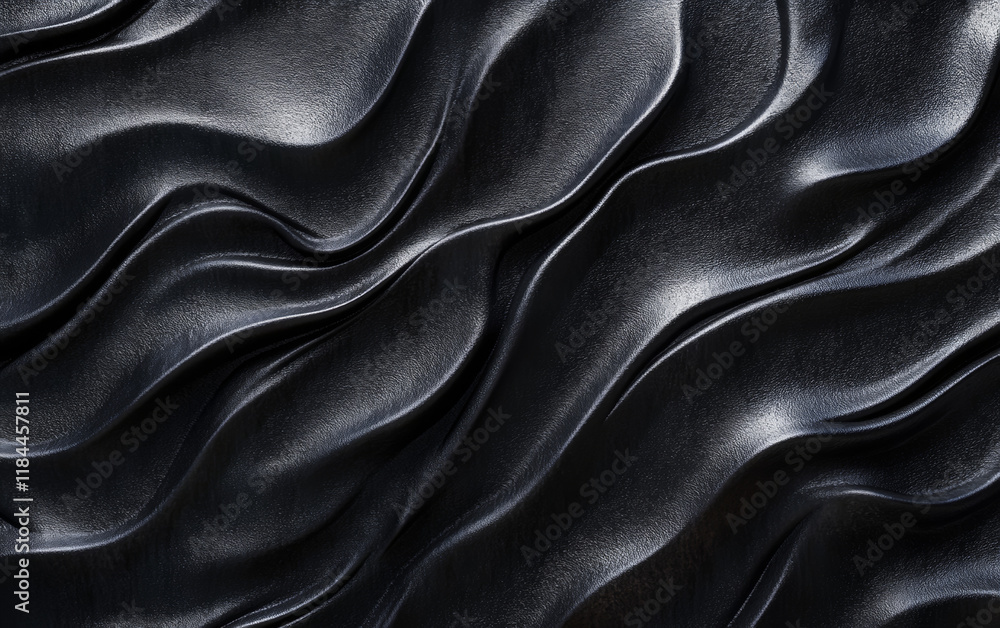 Naklejka premium Brushed obsidian steel texture. Jet black with a brushed metallic pattern. Sleek and modern.