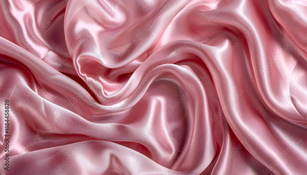 Fototapeta premium Pink Silk Fabric Drape Abstract Background Image