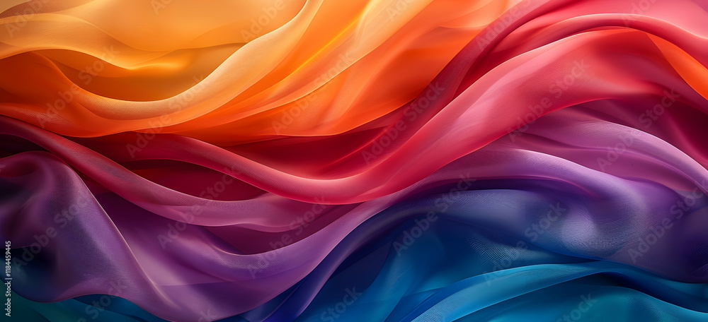 Obraz premium Abstract Background Image: Colorful Wavy Fabric Texture