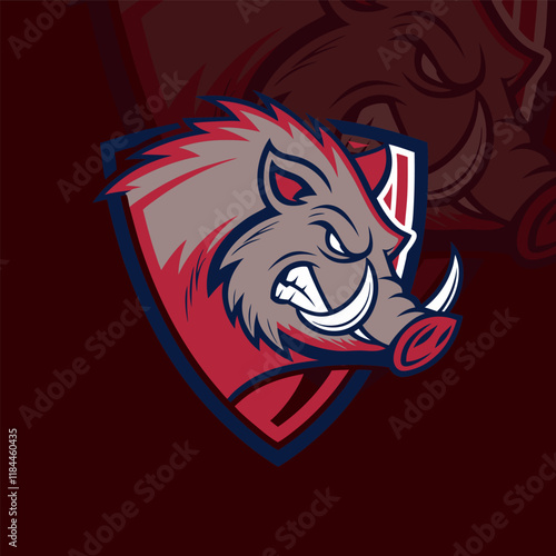 Boar gaming head logo vector perfect for competitive branding and team identity