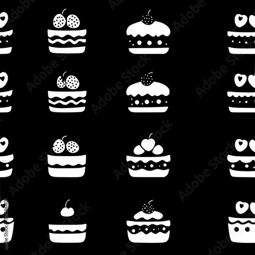 Collection of Linzer torte continuous icon pattern, Linzer torte vectorized artwork