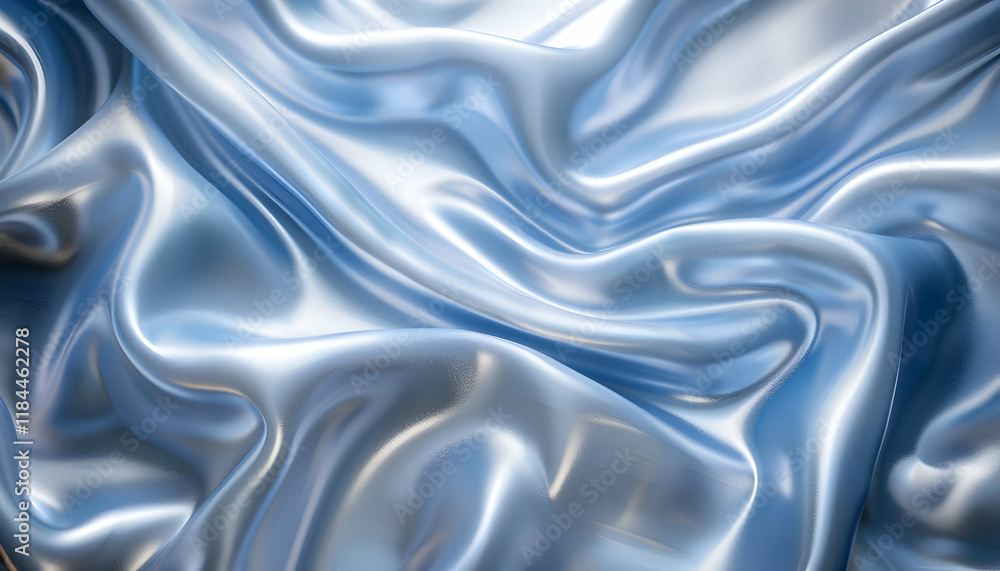 Fototapeta premium Abstract Blue Silk Drape Background Illustration