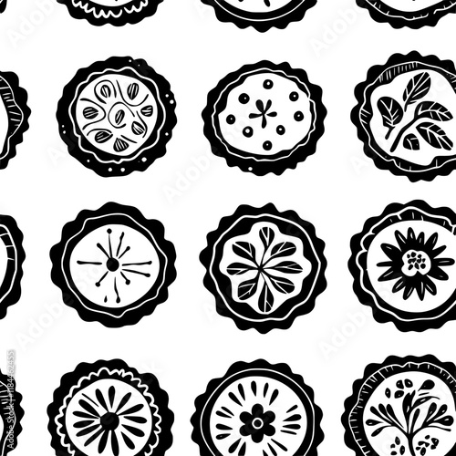 Mini Quiches tiled design, Mini Quiches repeating background illustration