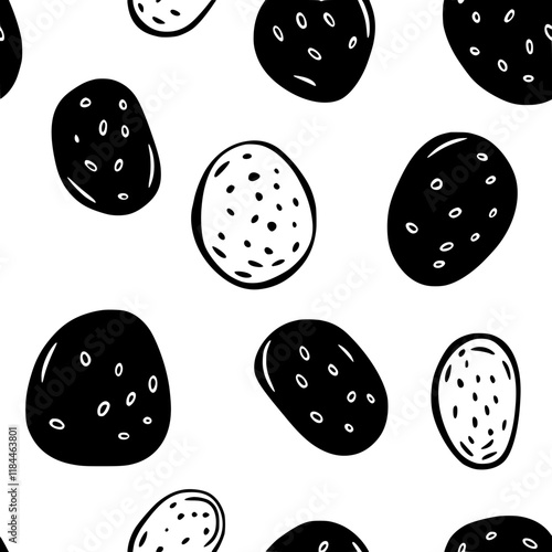 Collection of Potato Skins continuous icon pattern, Potato Skins vectorized artwork