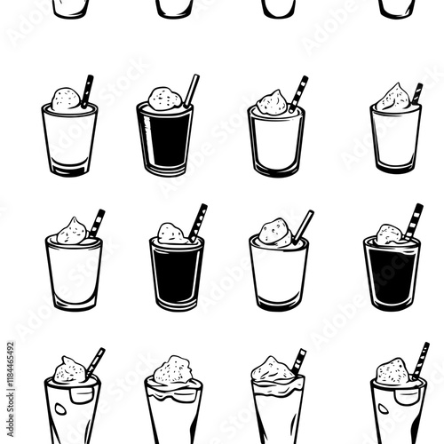 Collection of Soy milk icons, Soy milk illustration art, seamless pattern