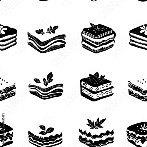 Collection of Spinach and Cheese Quiche vector icons, Spinach and Cheese Quiche vector art pattern