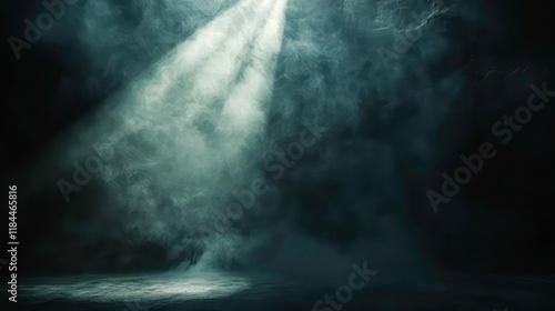 Wallpaper Mural Spotlight in a dark room with smoke and rays of light Torontodigital.ca