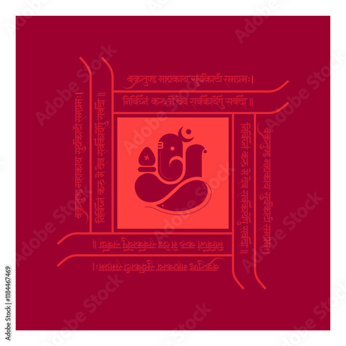Illustration for Happy Ganesh Chaturthi Festival for Invitation, Poster, Social Media Post Design Background