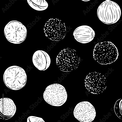 Collection of Laddu icons, Laddu vectorized seamless pattern