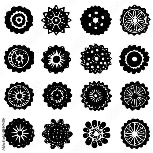 Linzer cookie tiled design, Linzer cookie repeating background illustration