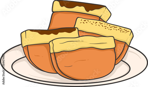 pukis cake traditional market snack cartoon