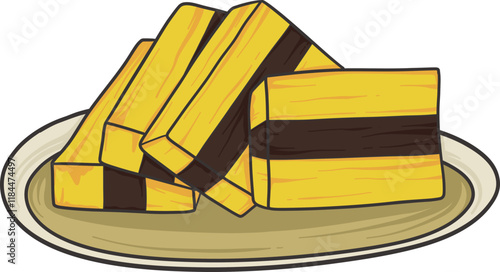 spiku, spikoe cake traditional market snack cartoon