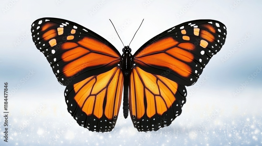 Fototapeta premium Creative Butterfly Glowing in a Meadow Filled with Light and Colorful Elements in a Dreamlike Atmosphere