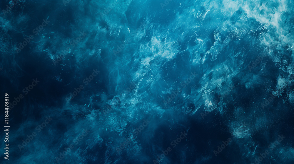 Fototapeta premium Light blue ray dark blue background grainy gradient noise texture banner design