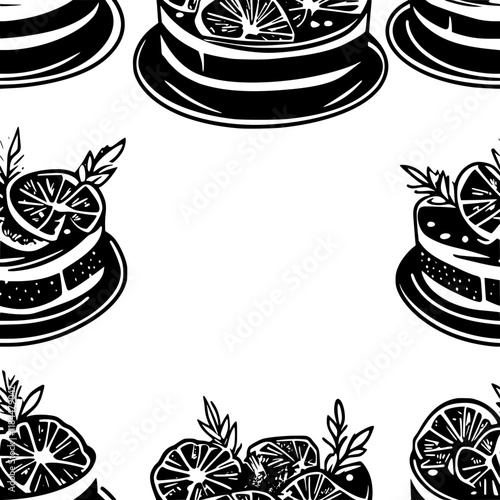 Collection of Tuna Tartare digital art, Tuna Tartare vector graphic, repetitive pattern