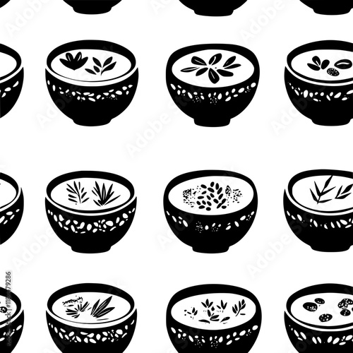 Collection of Vegan Lentil Curry vector icons, Vegan Lentil Curry vector art pattern