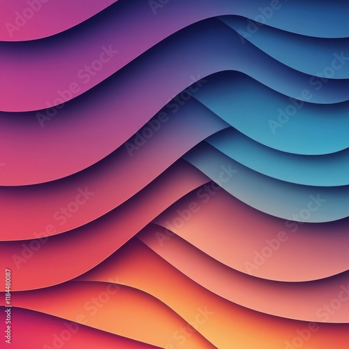 Abstract colorful wavy layers background.
