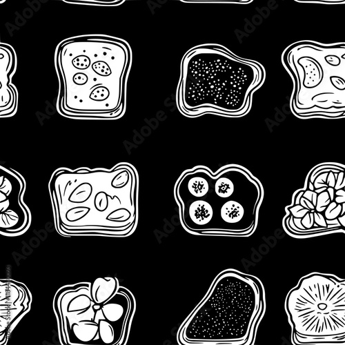 Wallpaper Mural Collection of Almond Butter Toast continuous icon pattern, Almond Butter Toast vectorized artwork Torontodigital.ca
