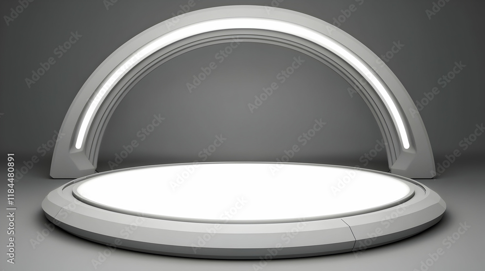 Futuristic 3D Platform Arch Background Futuristic 3D Platform Arch Background