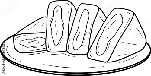tahu bakso traditional market snack outline