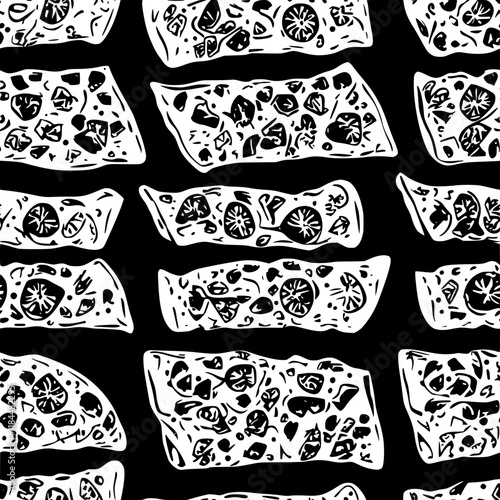Collection of Chicken Enchiladas continuous icon pattern, Chicken Enchiladas vectorized artwork